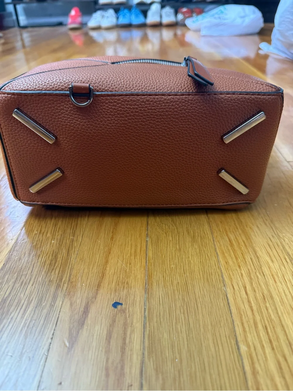 Structured Top-Handle Women’s Bag in Cognac Brown